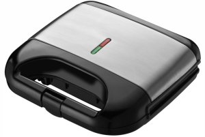 Silver Black Interchangeable Plates 2 Slice Waffle Maker