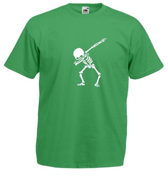 Qtees Africa Men's Dabbing Skeleton T-shirt - White (Size: 3XL)