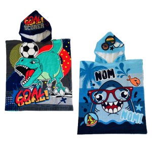 Kids Beach Hooded Towel (115cmx50cm) Set of 2