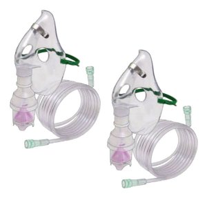 Nebulizer Mask With Chamber, Tubing &amp; Elasticated Straps - Adult - 2 Pack