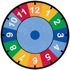 Learning Classroom Carpets - Clock - Round - 200 cm