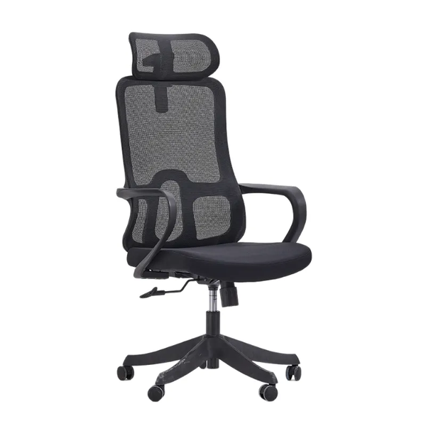Ergonomic Mesh Office Chair with headrest - Black