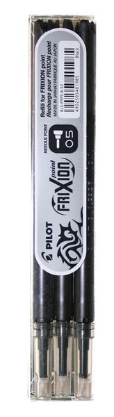 Pilot Frixion Point Erasable Pen Refills - 0.5mm Black (3 Pack)