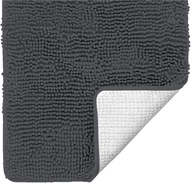 Wonder Towel Luxury Chenille Microfibre Bathroom Bath Mat Fast Dry Charcoal