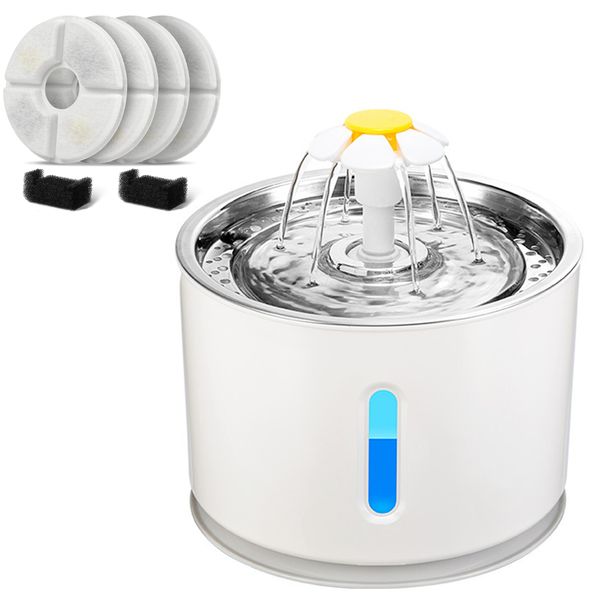 2.4L Pet Water Fountain with Filters Cat Water Dispenser Drinking Fountain