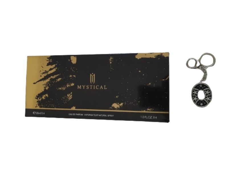 Mystical Creation Perfume Gift Set for Him - Black 30ml x 4 &amp; 1 Keyring