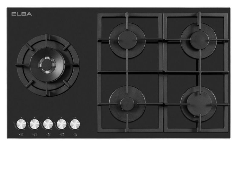 Elba 04/T90-565G Gas on Glass Hob 5 Burner 90cm Black