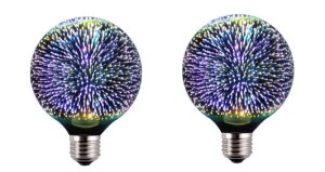 DrLight 2 Piece 3D Fireworks Bulb G95 Ball Bulb 4W LED - Screw