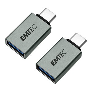 EMTEC USB Adapter 2 Pack - Adapt from USB-A to USB-C | T600C