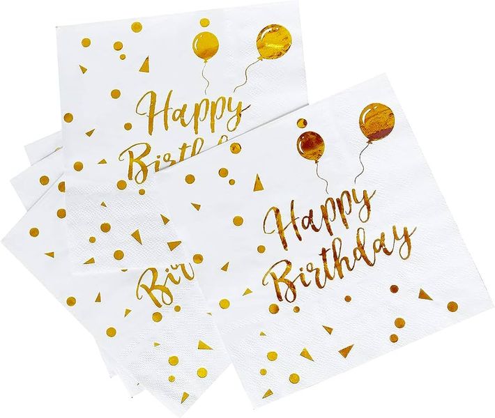 Happy Birthday Serviettes - 100 Pieces