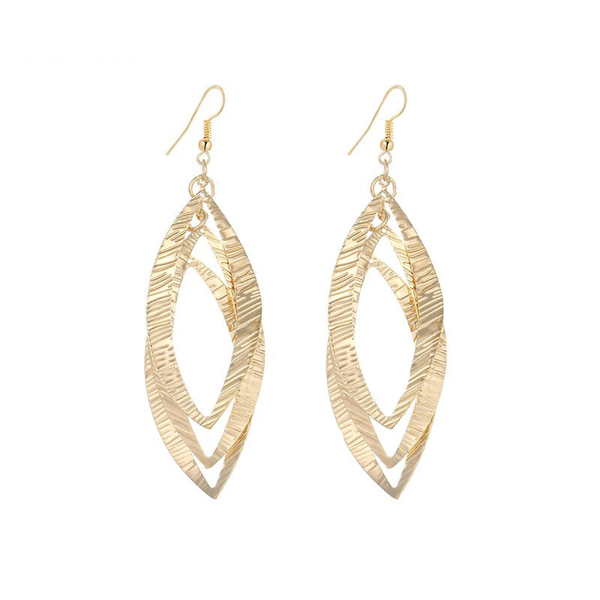 Gold &amp; Silver Tone Leaf Dangle Earrings