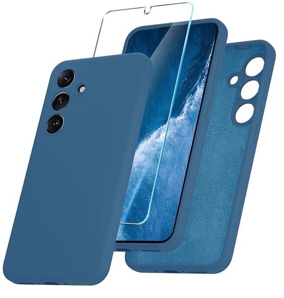 Cover with Glass Compatible with Samsung Galaxy A55 - Dark Green