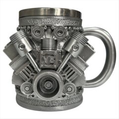 Personalized Engines Stainless Steel Mug,Creative 3D Car Engine Design Coff