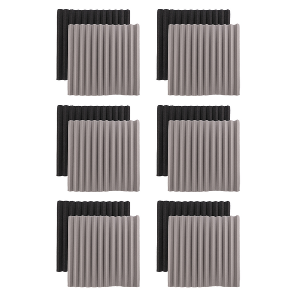 12 Pcs Acoustic Foam Board,Studio Wedge Tile,Acoustic Foam Soundproof Pyra