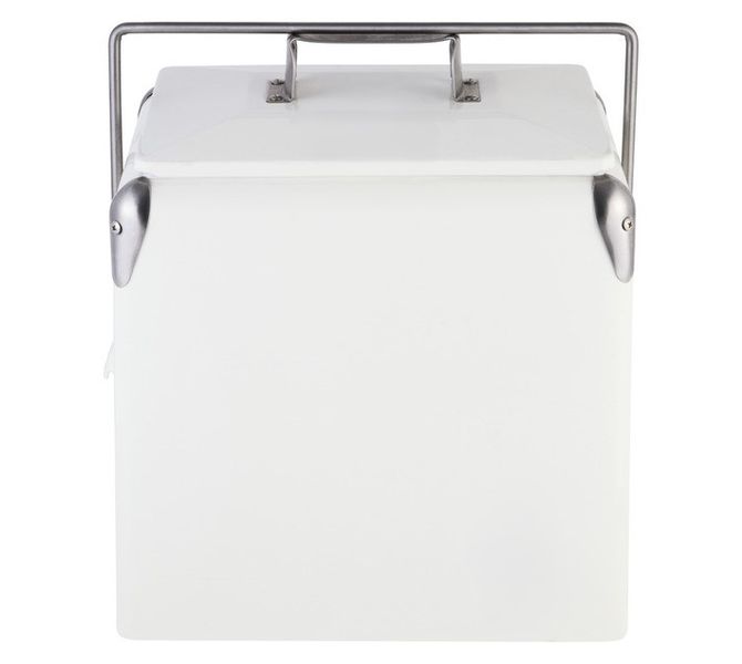 Steel Cooler Box 13 L White Classic Retro Design
