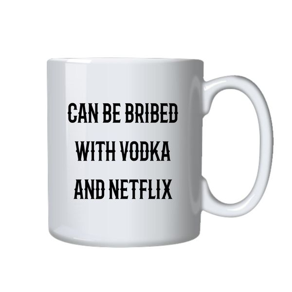 Vodka and Streaming Coffee Mug - Best Funny Novelty Cup Gift for Movie