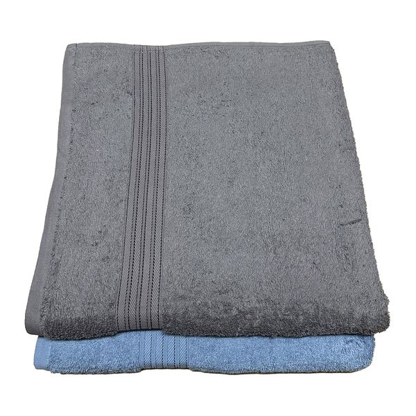 2 Pack Extra Large Bath Towel Luxury Cotton 80 x 150cm - BT14P110GSB
