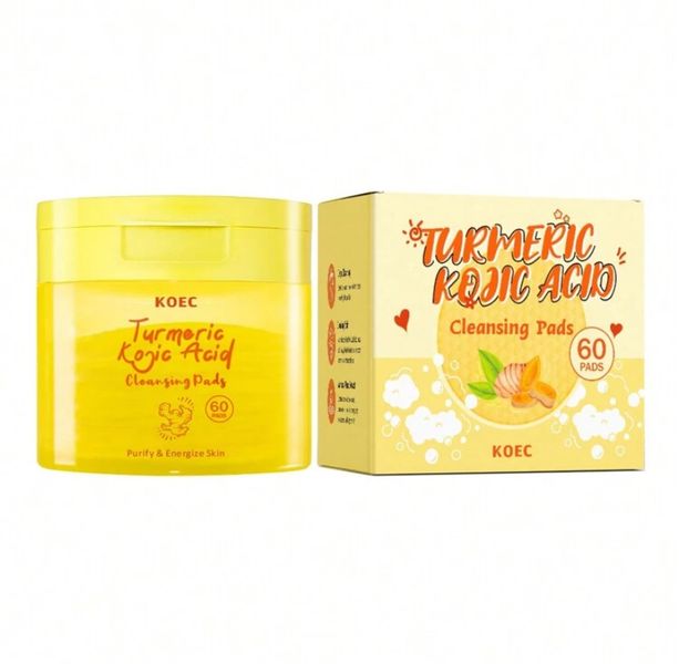 Kojic Acid &amp; Turmeric Cleansing Pads - Radiance in Every Swipe- 60 Pads