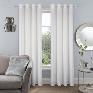 Afri Choice Readymade Velvet Eylet Curtain Pearl White