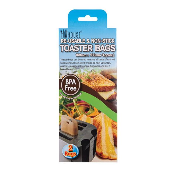 Toaster Bags - Reusable - Non-Stick - 160mm x 180mm - 2Piece - 10 Pack