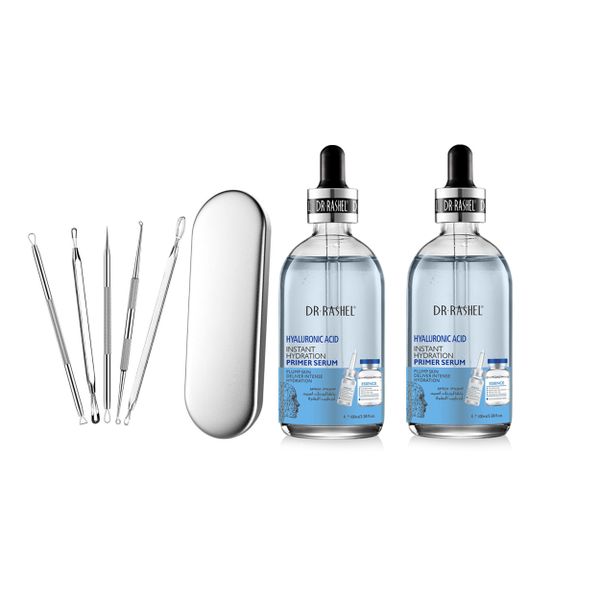Hyaluronic Acid Hydration Primer Serum - 2 Pack with Pimple RemoverKit