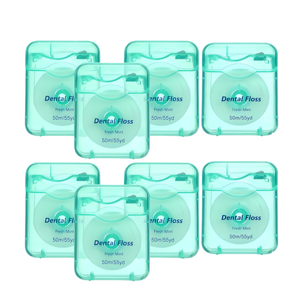 Caseme 8Pack Dental Floss Mint 50m Each Bulk Oral Care for Teeth Cleaning