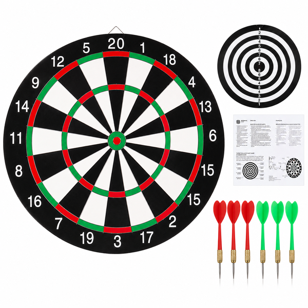 Dartboard Set With 6 Darts - 40cm Classic Indoor Dart Board Game