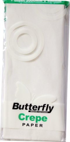 Butterfly Crepe Paper 1 Sheet - White (Pack Of 12)