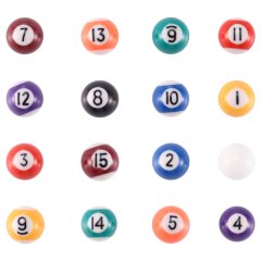 25Mm Children Billiards Table Balls Set 16Pcs Mini Billiard Balls Set