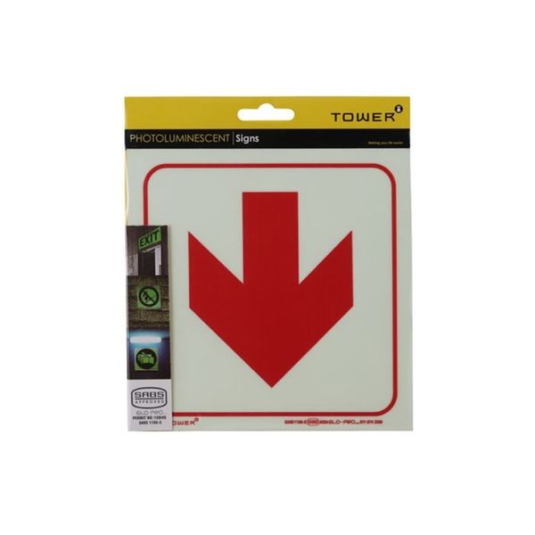 Red Down Arrow Sign 190 x 190mm