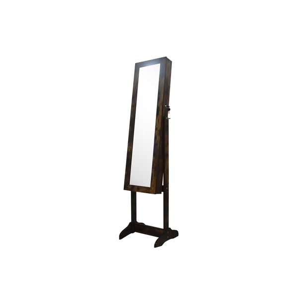 Hazlo Jewellery Storage Cabinet with Full Length Mirror - Vintage Brown