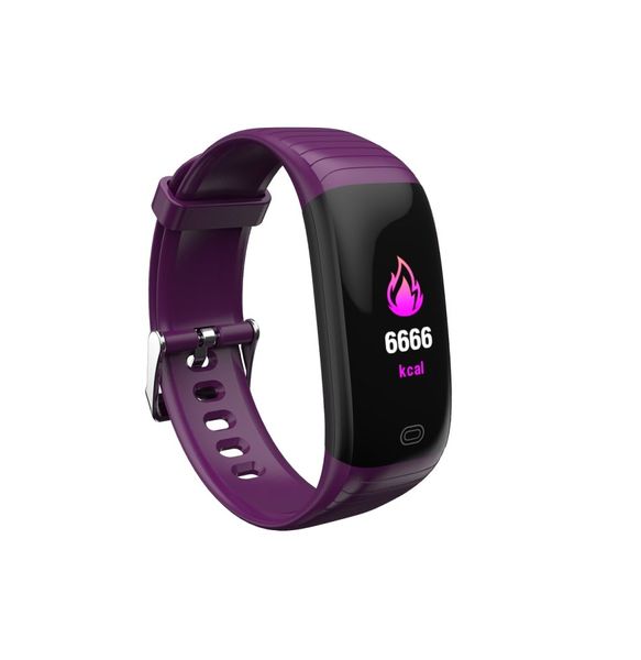 Nevenoe Waterproof Bluetooth Smart Fitness Tracker Band Bracelet - Purple