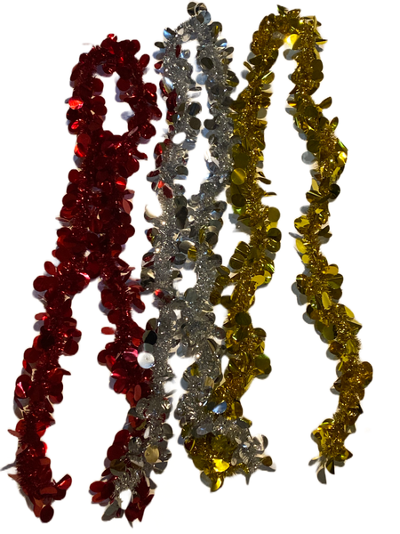 Tinsel Christmas Garland with Dot Pattern (Pack of 3)