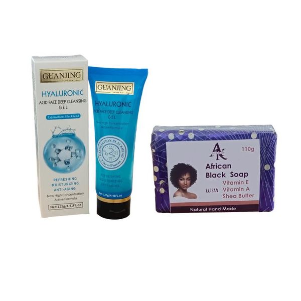 Hyaluronic Acid Face Cleansing Gel with Alkaram African Black Soap