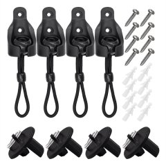 Roller Shade Hardware Bungee Kit and End Cap Shade Tie Downs 4 Pack