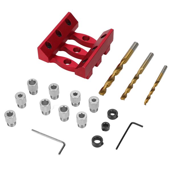 Woodworking Self Centering Doweling Jig, 18Pcs Aluminum Alloy Set