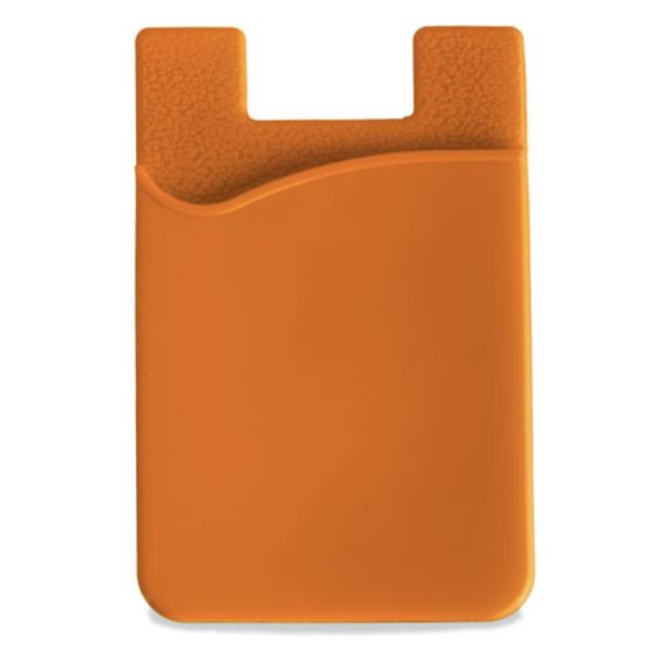 Elastic Rubber Card Holder - Silicone Credit Card Holder For Phone - Orange