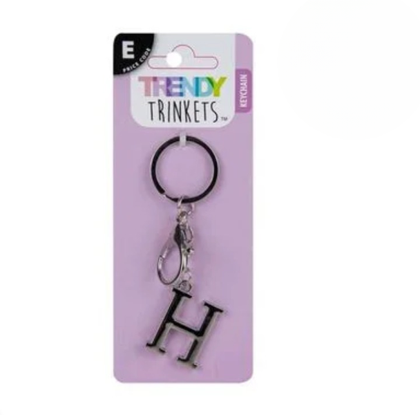 Sleek Alpha H Polished Metal Keyring - Designer Finish