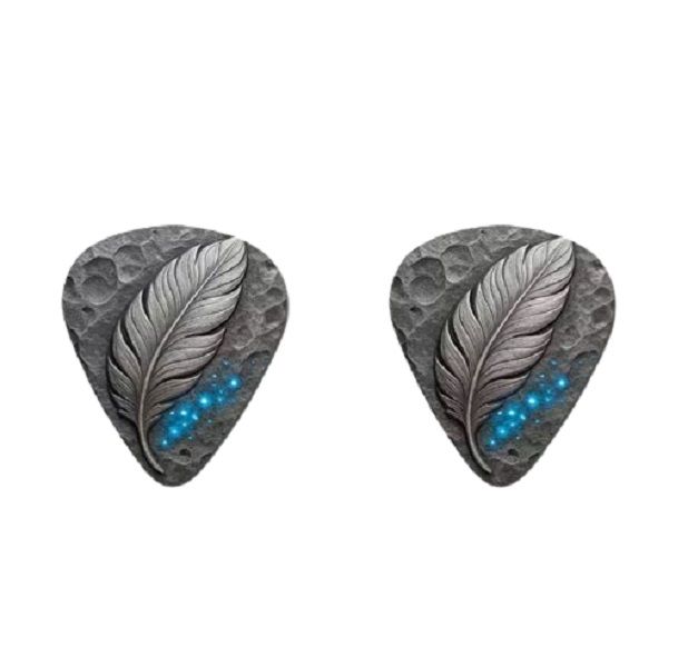 2-Pack Luminous Feather Design Guitar Picks