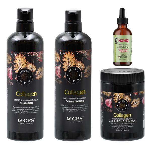 Collagen Set with Shampoo, Conditioner, Mask and Noviq Hair/ Scalp Oil