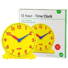 EDX Education Geared Demo 12-Hour Clock with Stand