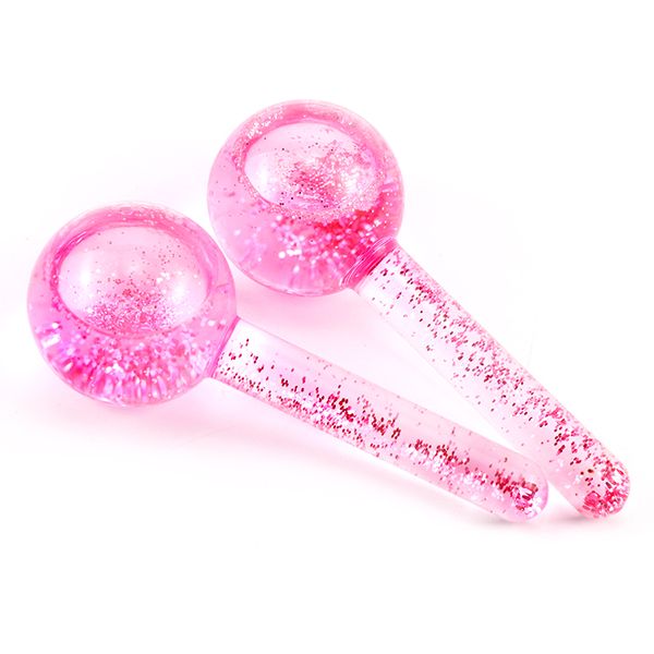 Ice Globes Facial Rollers (Pink Glitter)