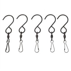 5 Pcs Rotating Hooks for Hanging Crystal Twisters and Bird Feeders