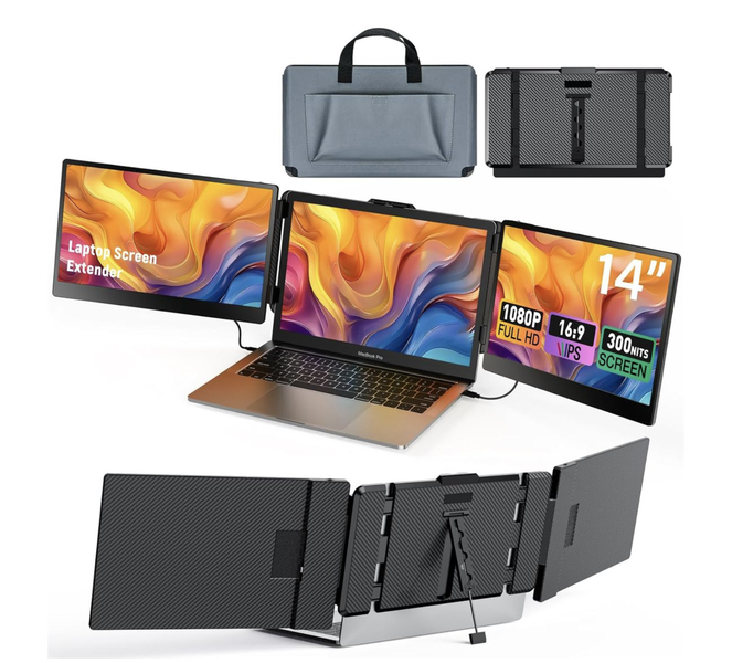 14" Triple Screen Laptop Monitor Extender-Portable and Foldable-Shop Smart
