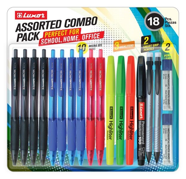 Luxor Assorted Combo Pack 18Pcs. (1362/18CS)