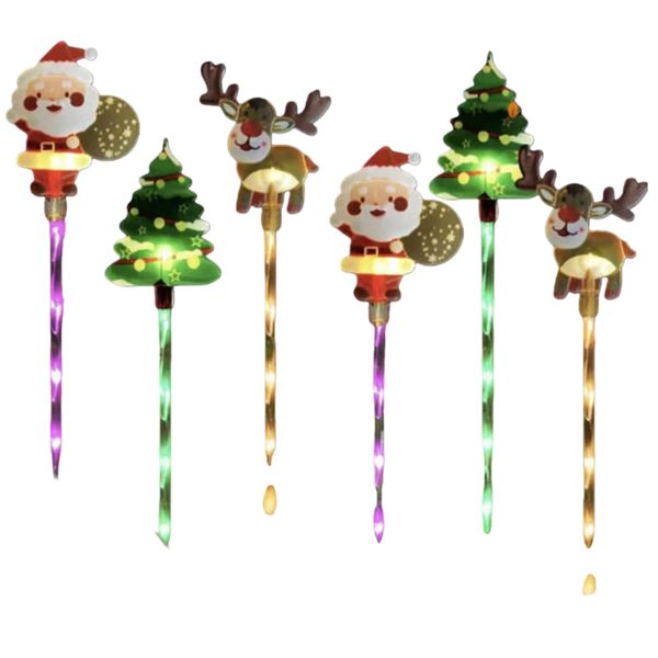 6-Pack of Moving Christmas Lights,for Porches, Pathway (Style 1, Solar)