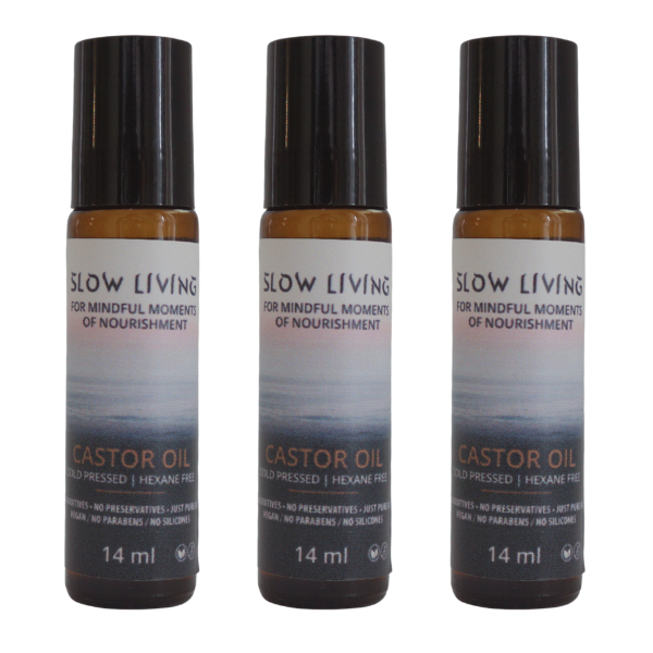 Slow Living Castor Oil Hexane-Free Rollerball 14ml - Pack of 3
