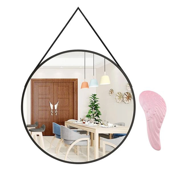 Antique Round Hanging Wall Mirror Bathroom or Living Room