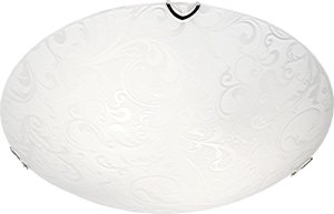 Frosted Twist Patterned Ceiling Fitting with Polished Chrome Clips