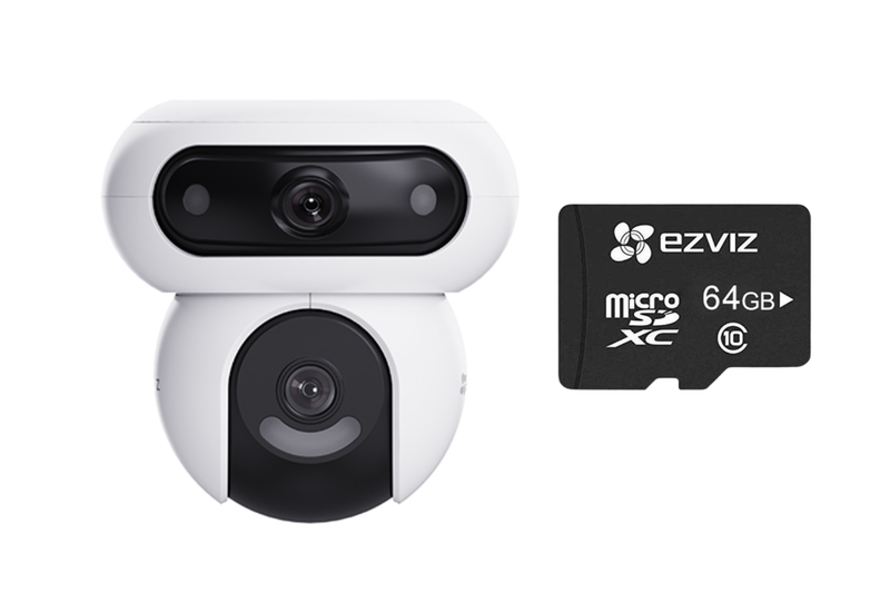 EZVIZ H90 Dual-Lens PT Wi-Fi Camera with 64GB SD Card Included